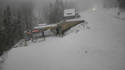 Modrá sjezdovka - dojezd k lanové dráze