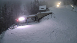 Modrá sjezdovka - dojezd k lanové dráze