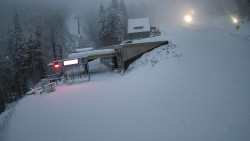 Modrá sjezdovka - dojezd k lanové dráze