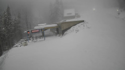 Modrá sjezdovka - dojezd k lanové dráze