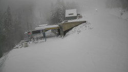 Modrá sjezdovka - dojezd k lanové dráze