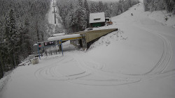 Modrá sjezdovka - dojezd k lanové dráze