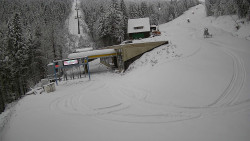 Modrá sjezdovka - dojezd k lanové dráze