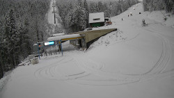 Modrá sjezdovka - dojezd k lanové dráze