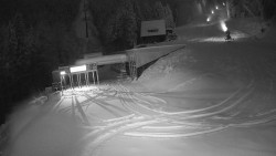 Modrá sjezdovka - dojezd k lanové dráze