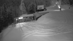 Modrá sjezdovka - dojezd k lanové dráze