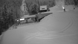 Modrá sjezdovka - dojezd k lanové dráze