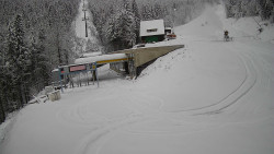 Modrá sjezdovka - dojezd k lanové dráze