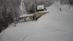 Modrá sjezdovka - dojezd k lanové dráze