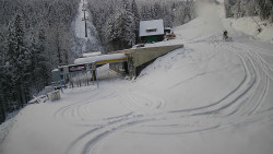 Modrá sjezdovka - dojezd k lanové dráze