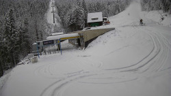 Modrá sjezdovka - dojezd k lanové dráze