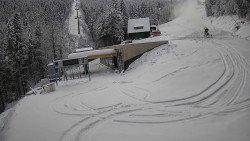 Modrá sjezdovka - dojezd k lanové dráze