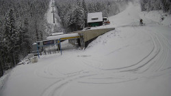 Modrá sjezdovka - dojezd k lanové dráze