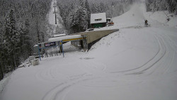 Modrá sjezdovka - dojezd k lanové dráze