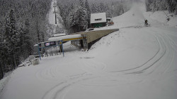 Modrá sjezdovka - dojezd k lanové dráze