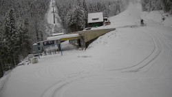 Modrá sjezdovka - dojezd k lanové dráze