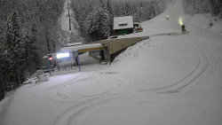 Modrá sjezdovka - dojezd k lanové dráze