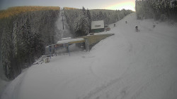 Modrá sjezdovka - dojezd k lanové dráze