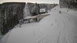 Modrá sjezdovka - dojezd k lanové dráze