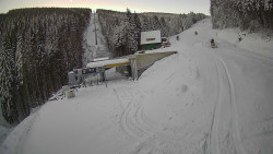 Modrá sjezdovka - dojezd k lanové dráze