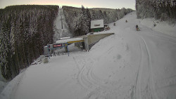 Modrá sjezdovka - dojezd k lanové dráze