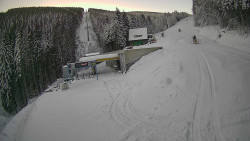 Modrá sjezdovka - dojezd k lanové dráze