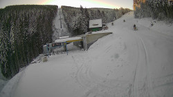 Modrá sjezdovka - dojezd k lanové dráze