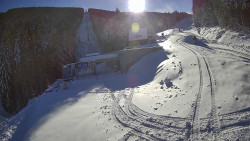 Modrá sjezdovka - dojezd k lanové dráze