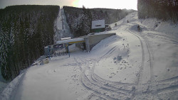 Modrá sjezdovka - dojezd k lanové dráze