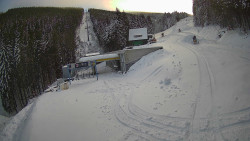 Modrá sjezdovka - dojezd k lanové dráze