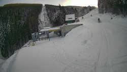 Modrá sjezdovka - dojezd k lanové dráze