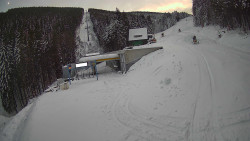 Modrá sjezdovka - dojezd k lanové dráze