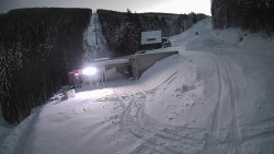 Modrá sjezdovka - dojezd k lanové dráze