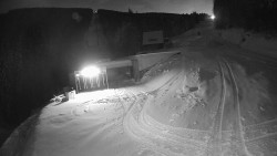 Modrá sjezdovka - dojezd k lanové dráze