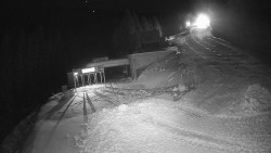 Modrá sjezdovka - dojezd k lanové dráze