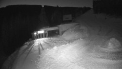 Modrá sjezdovka - dojezd k lanové dráze