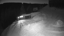 Modrá sjezdovka - dojezd k lanové dráze