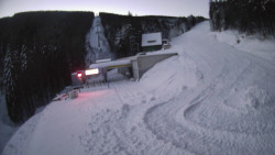 Modrá sjezdovka - dojezd k lanové dráze