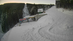 Modrá sjezdovka - dojezd k lanové dráze