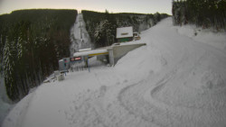 Modrá sjezdovka - dojezd k lanové dráze