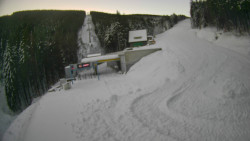 Modrá sjezdovka - dojezd k lanové dráze