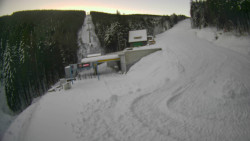 Modrá sjezdovka - dojezd k lanové dráze