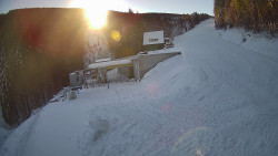 Modrá sjezdovka - dojezd k lanové dráze