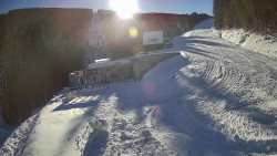 Modrá sjezdovka - dojezd k lanové dráze