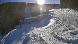 Modrá sjezdovka - dojezd k lanové dráze