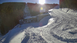 Modrá sjezdovka - dojezd k lanové dráze