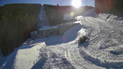 Modrá sjezdovka - dojezd k lanové dráze