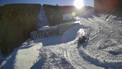 Modrá sjezdovka - dojezd k lanové dráze