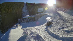 Modrá sjezdovka - dojezd k lanové dráze