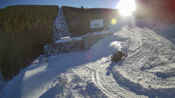 Modrá sjezdovka - dojezd k lanové dráze